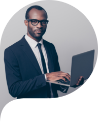 man holding a laptop
